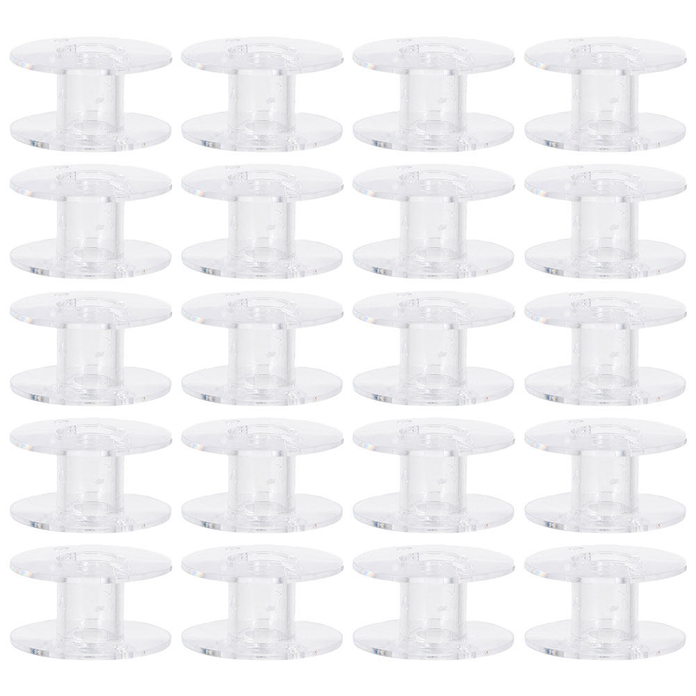 Thread Bobbins Empty - 60 шт. прозрачных пластиковых шпульок для