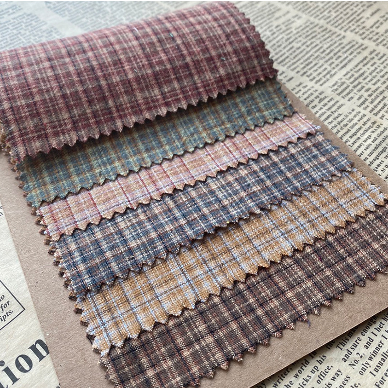 Vintage Sewing Textile - Хлопковая клетчатая ткань 100x145 см, винтажная