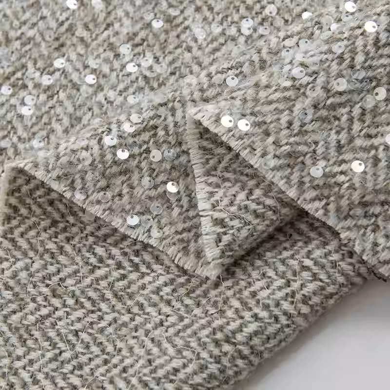 Sewing Tweed - Светло-серый с блестками, окрашенная в пряжу