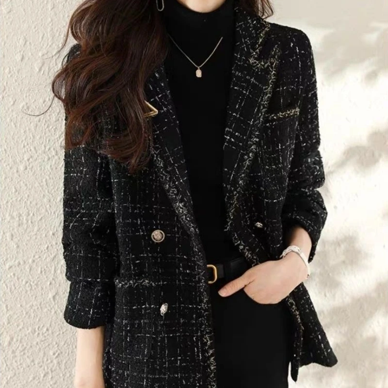 Sewing Tweed - Женский стеганый утепленный твидовый повседневный пиджак