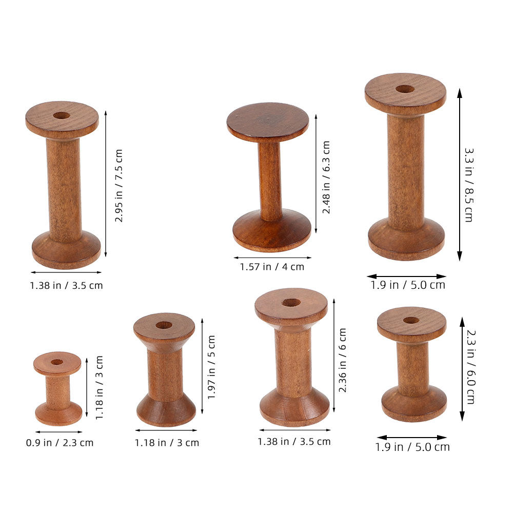 7 шт. деревянных катушек для н – обзор и цена Thread Bobbins Empty