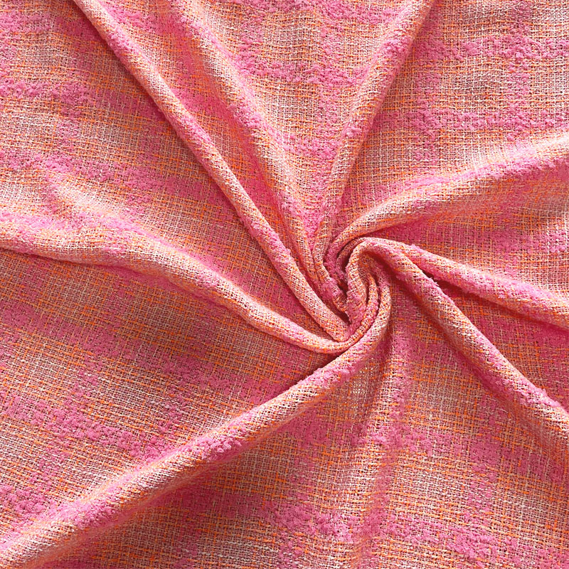 Розово-оранжевая твидовая ткан – обзор и цена Sewing Tweed
