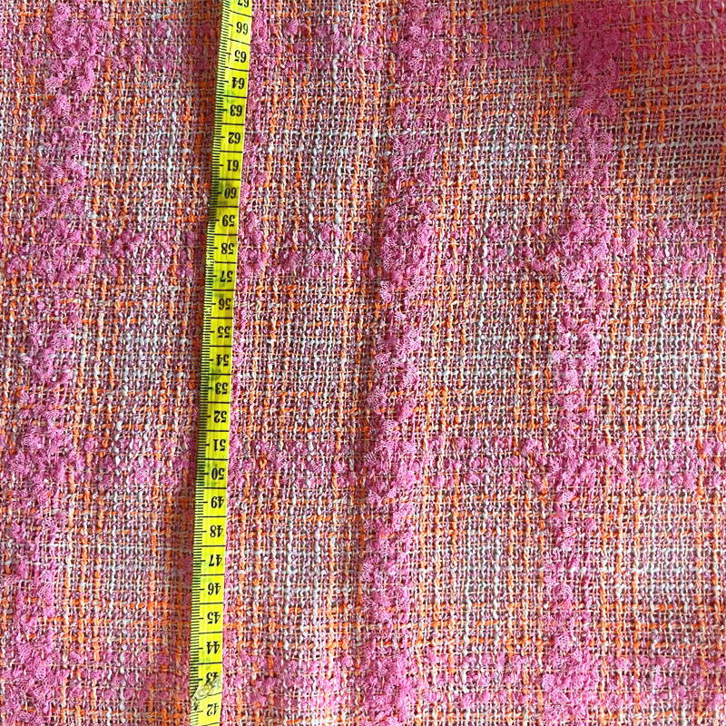 Розово-оранжевая твидовая ткан – обзор и цена Sewing Tweed