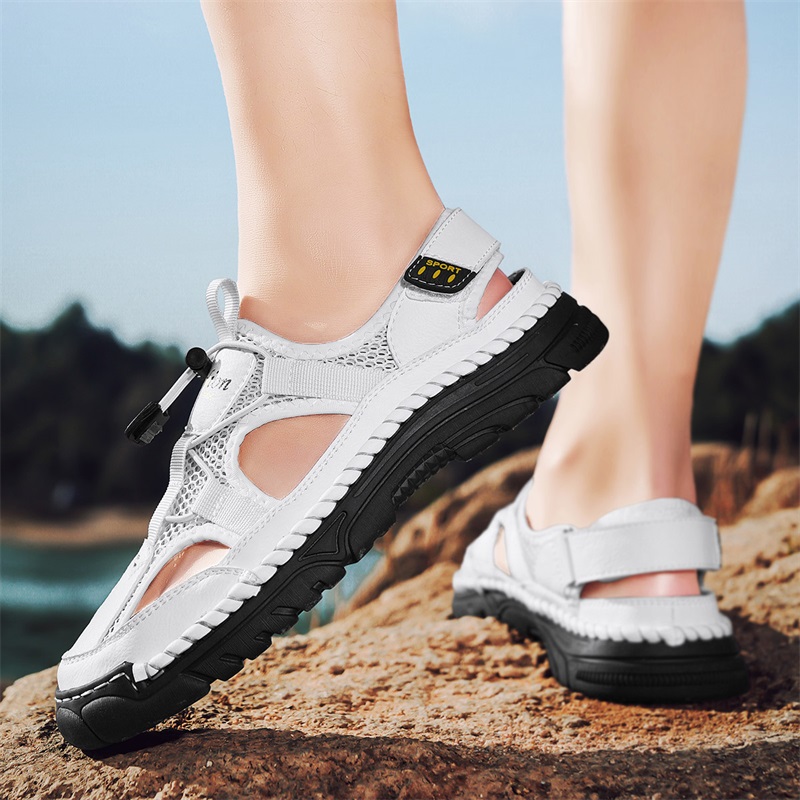 Мужские простые сандалии ручно – обзор и цена Velcro Sew On